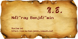 Náray Benjámin névjegykártya